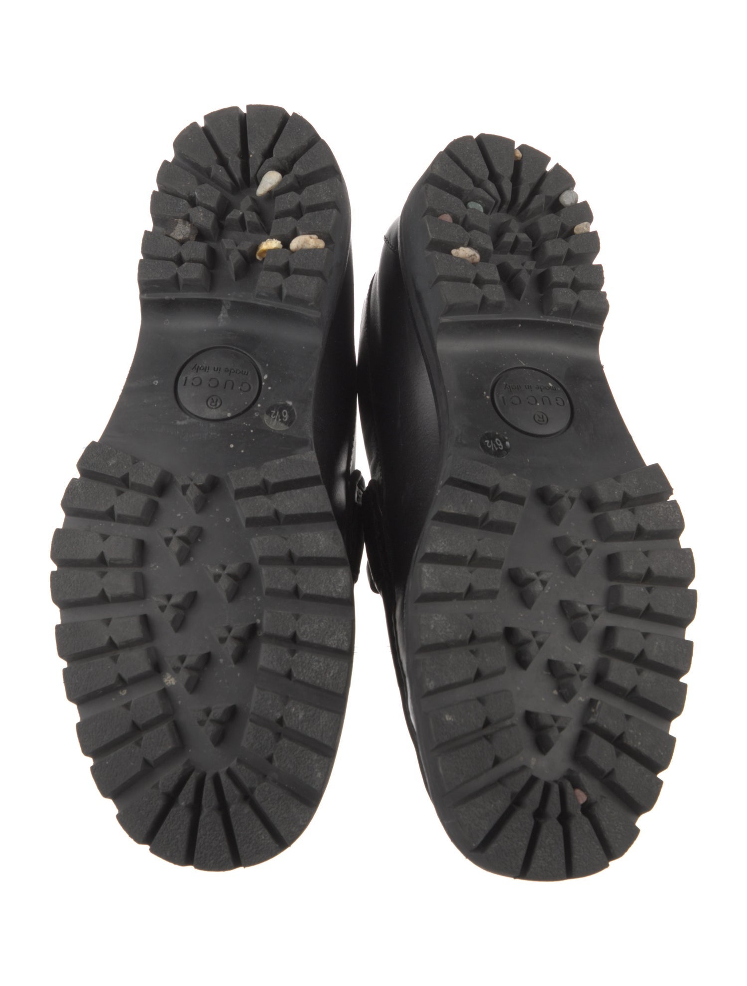 Gucci Web Accent Leather Loafers